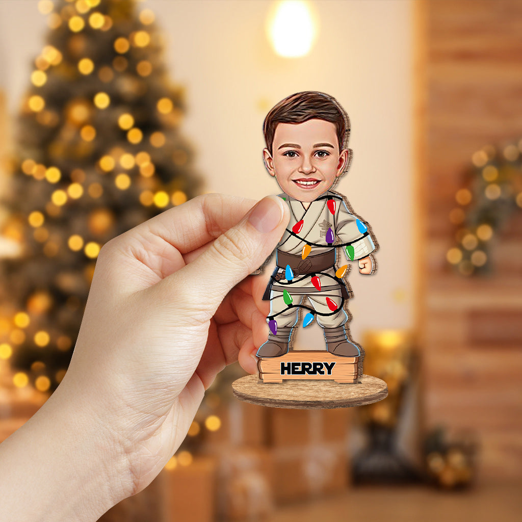 Personalized Family Wood Plaque with Photos - Christmas Gift Freestanding Wood Plaque GradoCreations