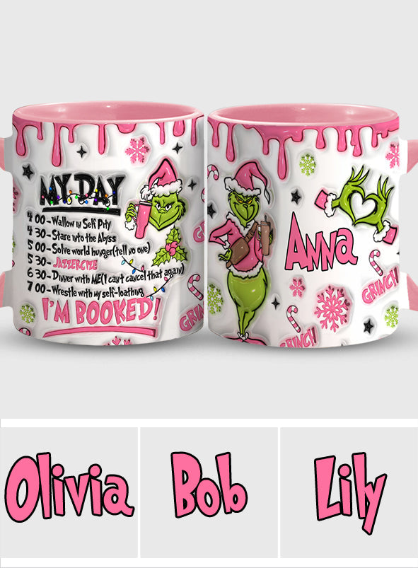 Personalized Christmas Accent Mug with Grinch Design for Hot Cocoa Accent Mug GradoCreations