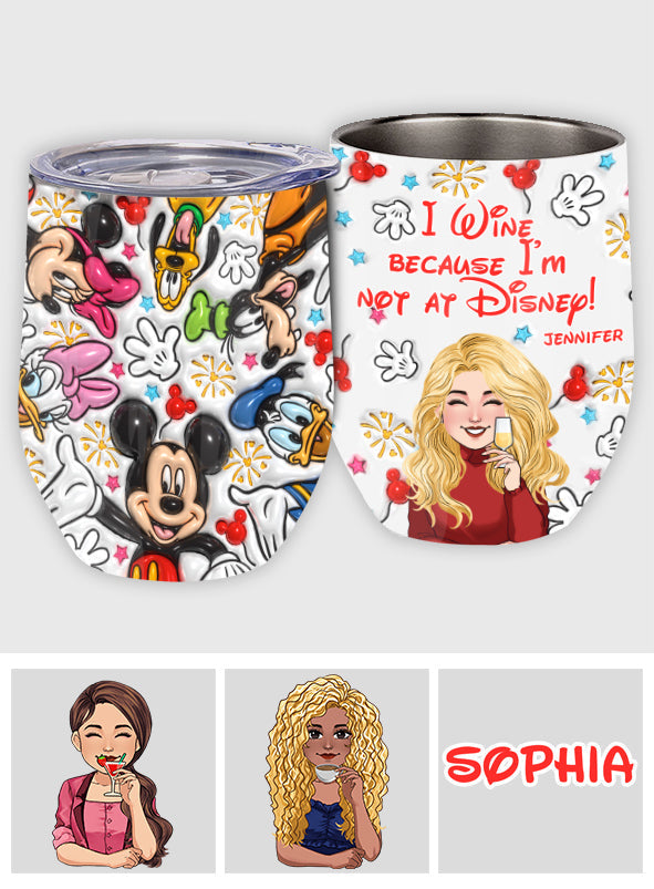 Personalized Wine Tumbler with Fun Disney Print Gift for Mom Wine Tumbler GradoCreations