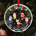 Personalized Glass Ornament Poke Family Socks Holiday Gift