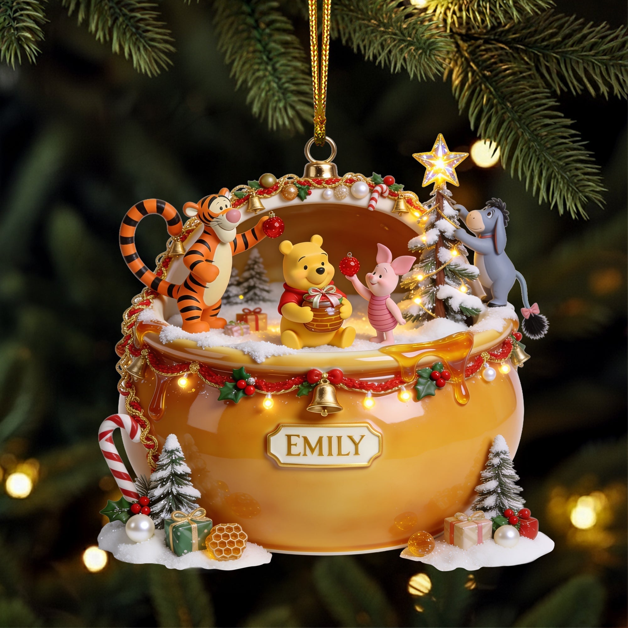 Personalized Acrylic Christmas Ornament Custom Name Gift Ornament GradoCreations