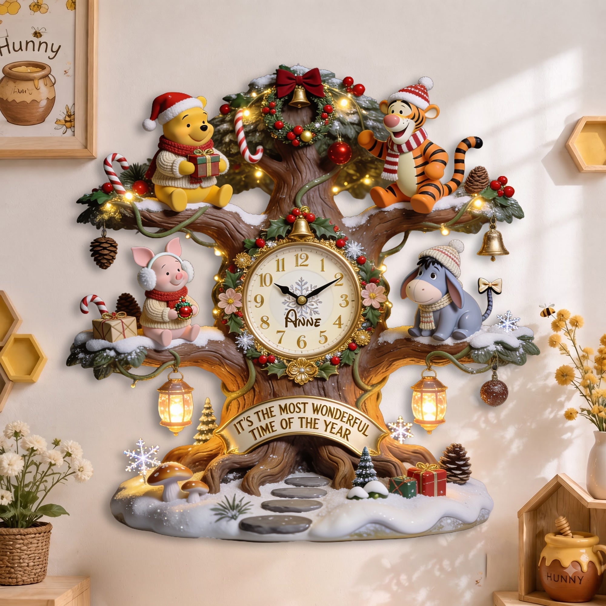 Personalized Acrylic Wall Clock Christmas Gift for Family Wall Hanging Clock GradoCreations