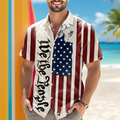 Personalized Hawaiian Shirt American Flag Gift for 4th of July HN590 - AOP Hawai Shirt GradoCreations