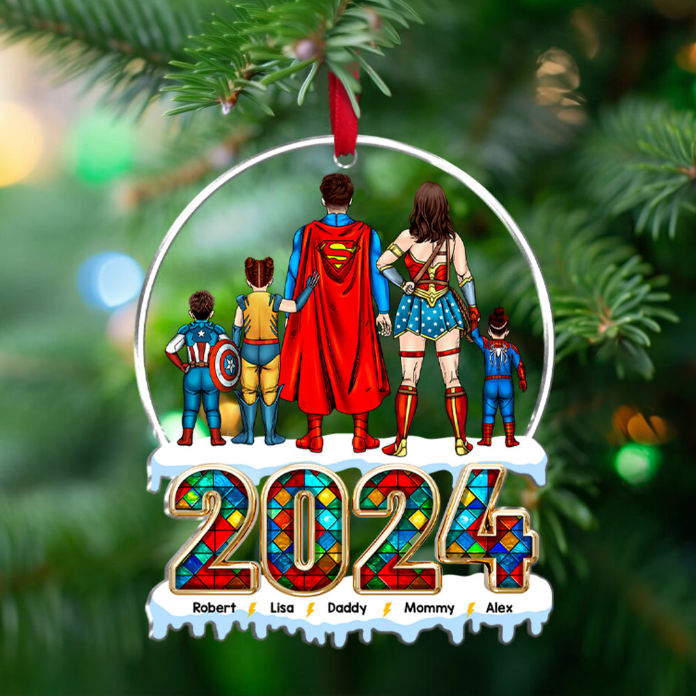Personalized Family Acrylic Ornament Custom Names Holiday Gift