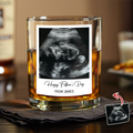 Personalized Ultrasound Photo Rock Glass Custom Gift for Dad HN590 - Print Rock Glass GradoCreations