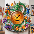 Personalized Dragon Ball Wall Clock Custom Name Gift for Movie Fans Wall Hanging Clock GradoCreations
