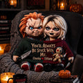 Personalized Horror Themed Pillow Custom Chucky & Tiffany Gift for Couples Pillow GradoCreations
