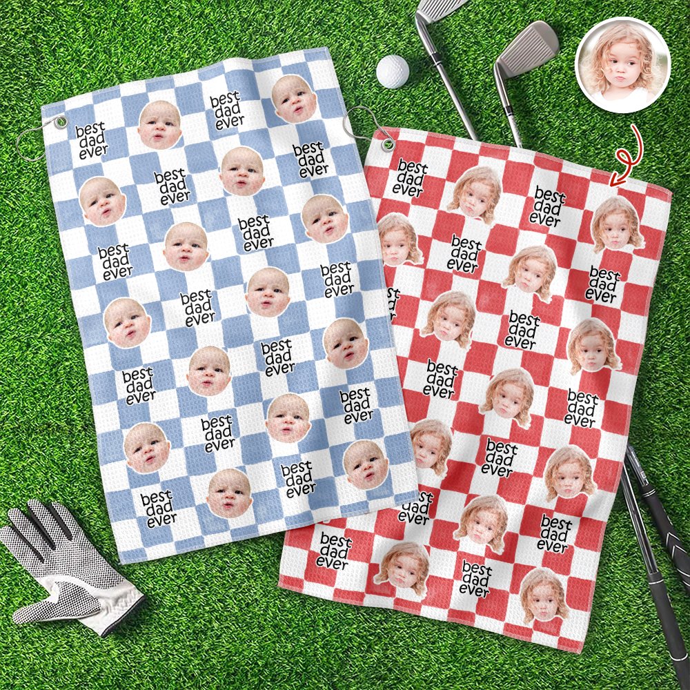 Personalized Golf Towel Custom Baby Face Gift for Dad HN590 - Golf Towel GradoCreations