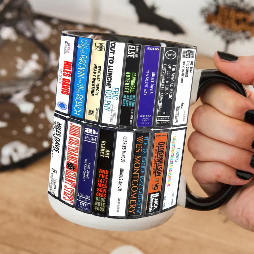Jazz Cassette Accent Mug Retro Gift for Music Lovers GradoCreations
