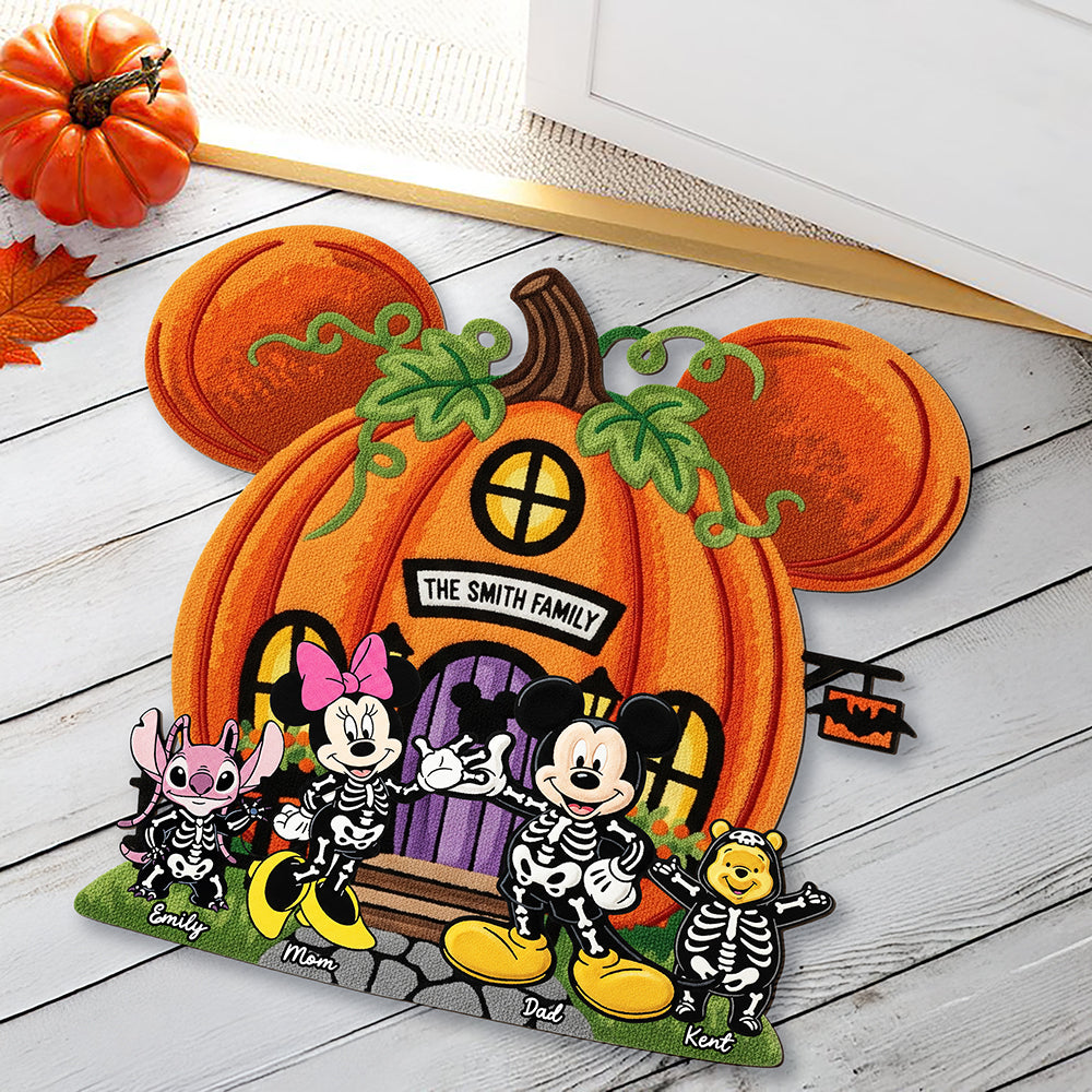 Personalized Pumpkin House Tufted Rug for Family Halloween Decor Tufted Rug GradoCreations