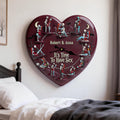 Personalized Heart Wall Clock Funny Couple Gift Custom Name Wall Hanging Clock GradoCreations