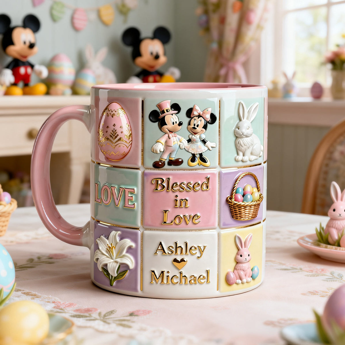 Personalized Blessed in Love Mug for Couples Easter Gift