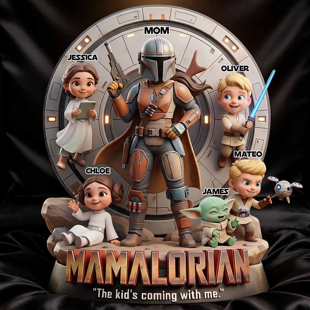 Personalized Galaxy Star Warrior Acrylic Plaque for Mom - Custom Gift for Movie Fans