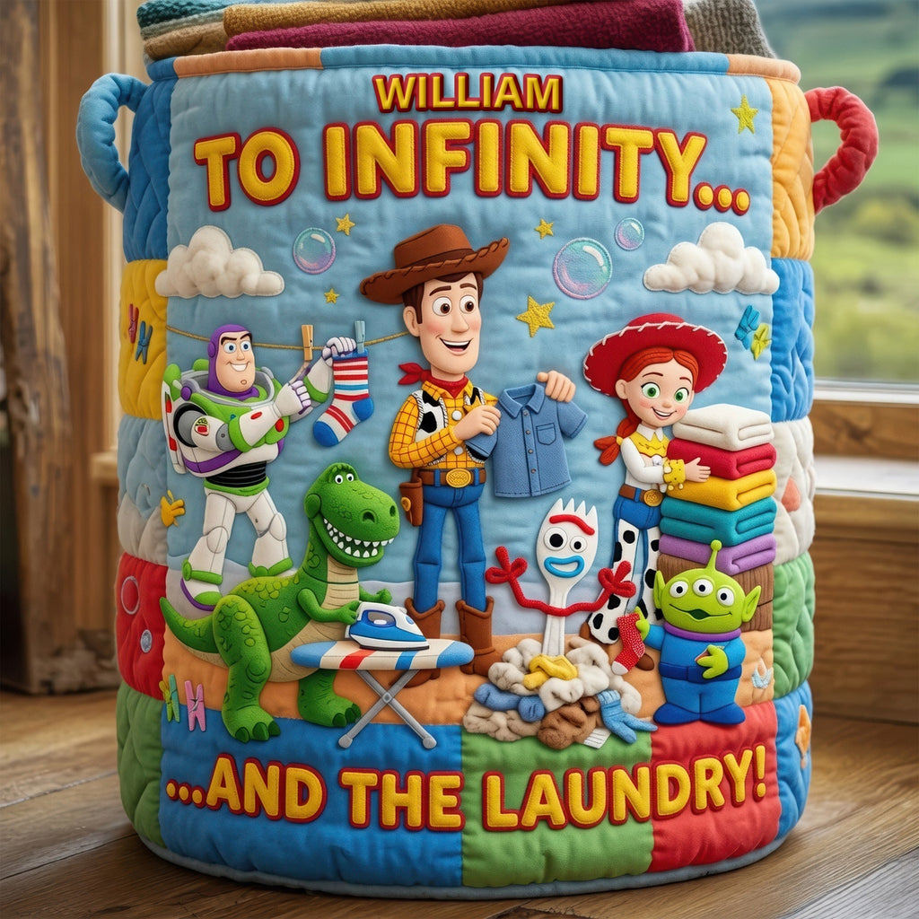 Personalized Quilted Laundry Basket Custom Name Gift for Kids