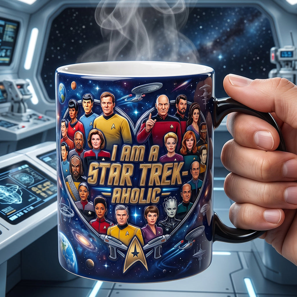 Personalized Cosmic Space Mug I Am A Star Trek Aholic Gift for Movie Fans Mug GradoCreations
