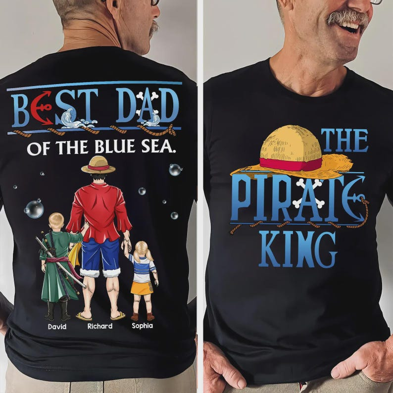 Personalized Dad Shirt with Pirate Theme Gift for Father's Day