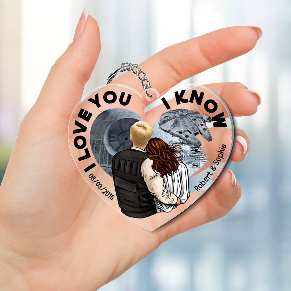 Personalized Heart Acrylic Keychain Perfect Gift for Couples