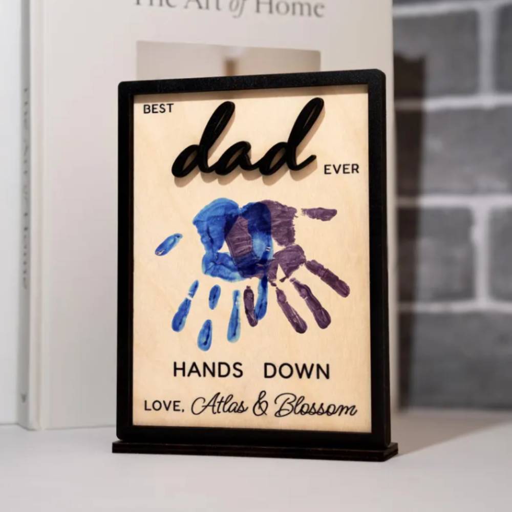 Personalized 2-Layered Wooden Plaque Gift for Dad - Father's Day HN590 - 2-Layered Wooden Plaque With Stand BCF fix GradoCreations