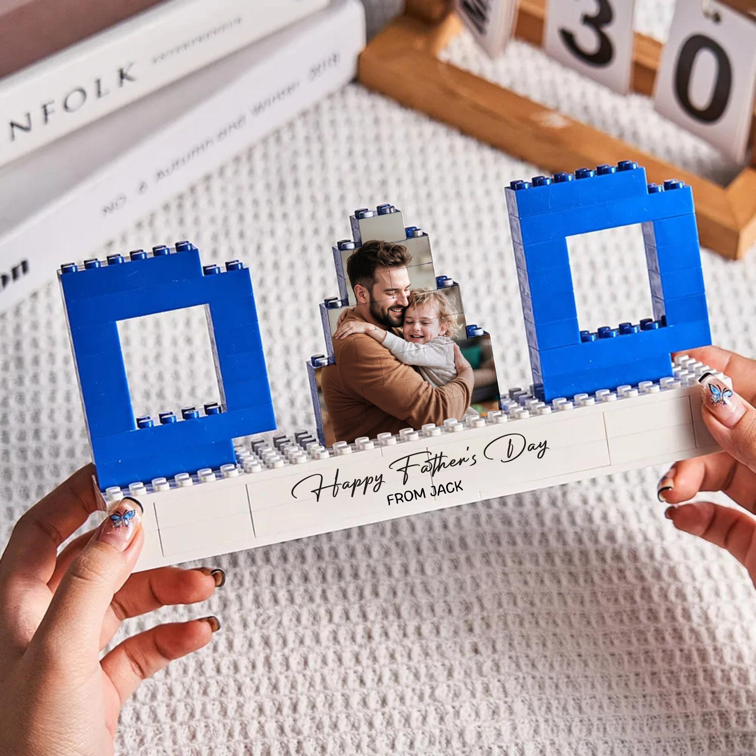 Personalized Photo Building Blocks Custom Gift for Dad HN590 - Building Blocks GradoCreations