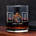 Personalized Photo Whiskey Glass Custom Gift for Dad HN590 - Print Rock Glass GradoCreations