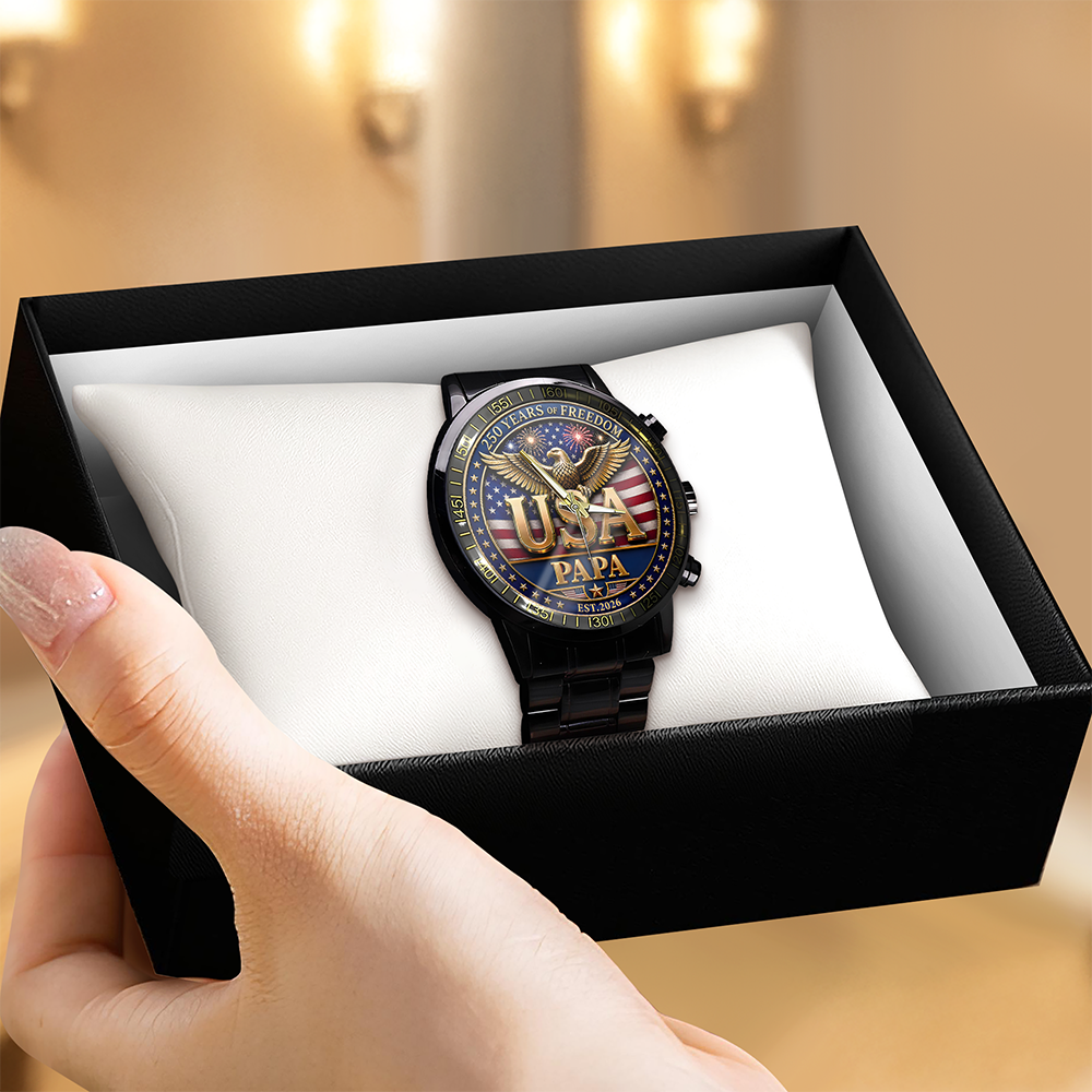 Personalized Family Photo Wrist Watch Custom Gift for Dad HN590 - Wrist Watch GradoCreations