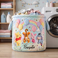Personalized Quilted Laundry Basket Custom Name Family Gift Quilted Laundry Basket GradoCreations