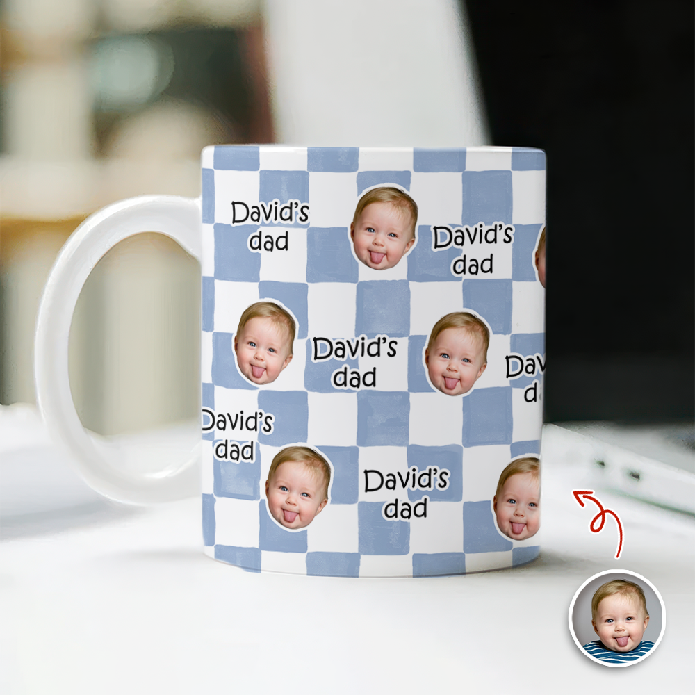 Personalized Photo Mug Custom Gift for Mom & Dad - Unique Family Drinkware HN590 - edge to edge mug GradoCreations
