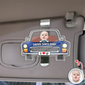 Personalized Kids Photo Car Visor Clip Gift for Dad HN590 - Acrylic Car Visor Clip Fix GradoCreations