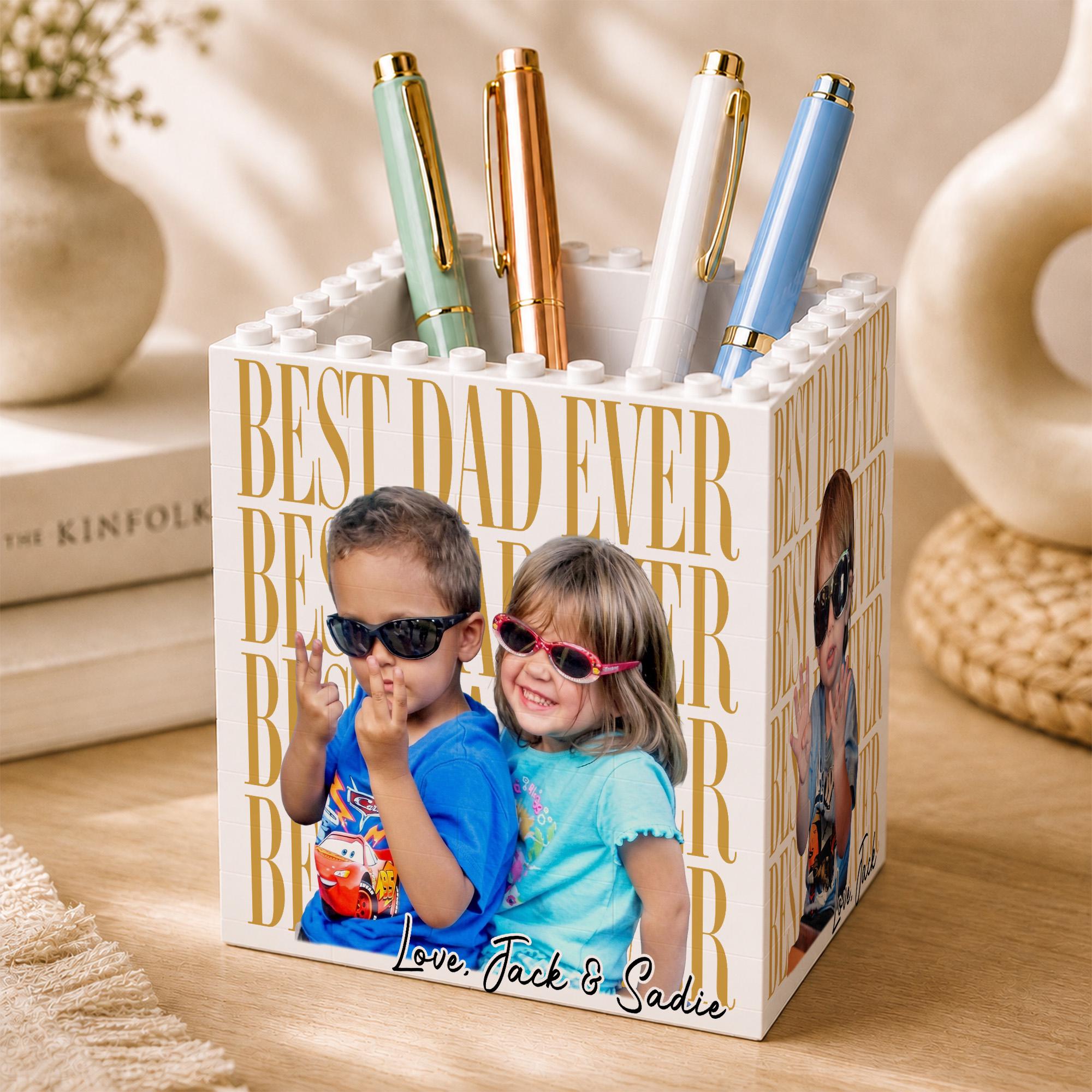 Personalized Photo Brick Pencil Pot Gift for Dad | Father's Day HN590 - Brick Pencil Pot GradoCreations