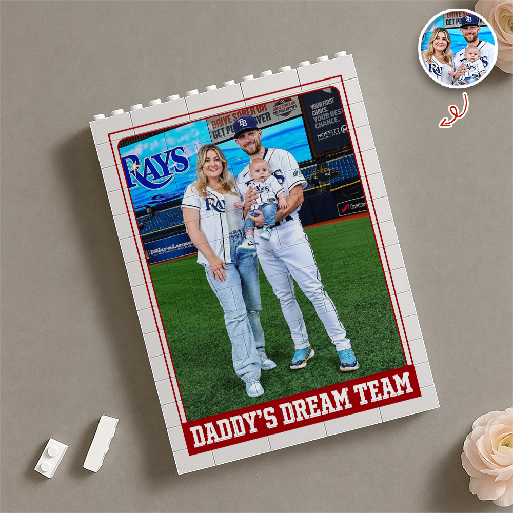 Custom Family Photo Building Block Set Personalized Gift HN590 - Building Blocks GradoCreations