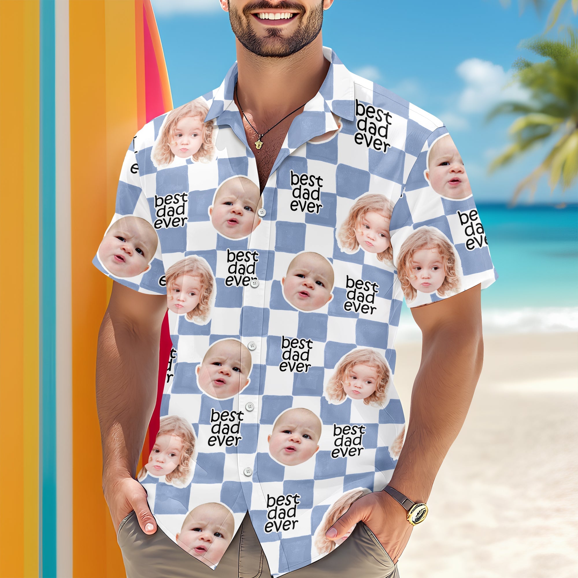 Personalized Retro Hawaii Shirt Best Dad Ever Gift for Father's Day HN590 - AOP Hawai Shirt Fix GradoCreations