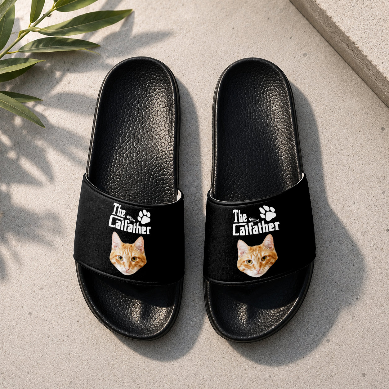 Personalized Dog Photo Slide Sandals Custom Gift for Dog Dad HN590 - Slide Sandals GradoCreations