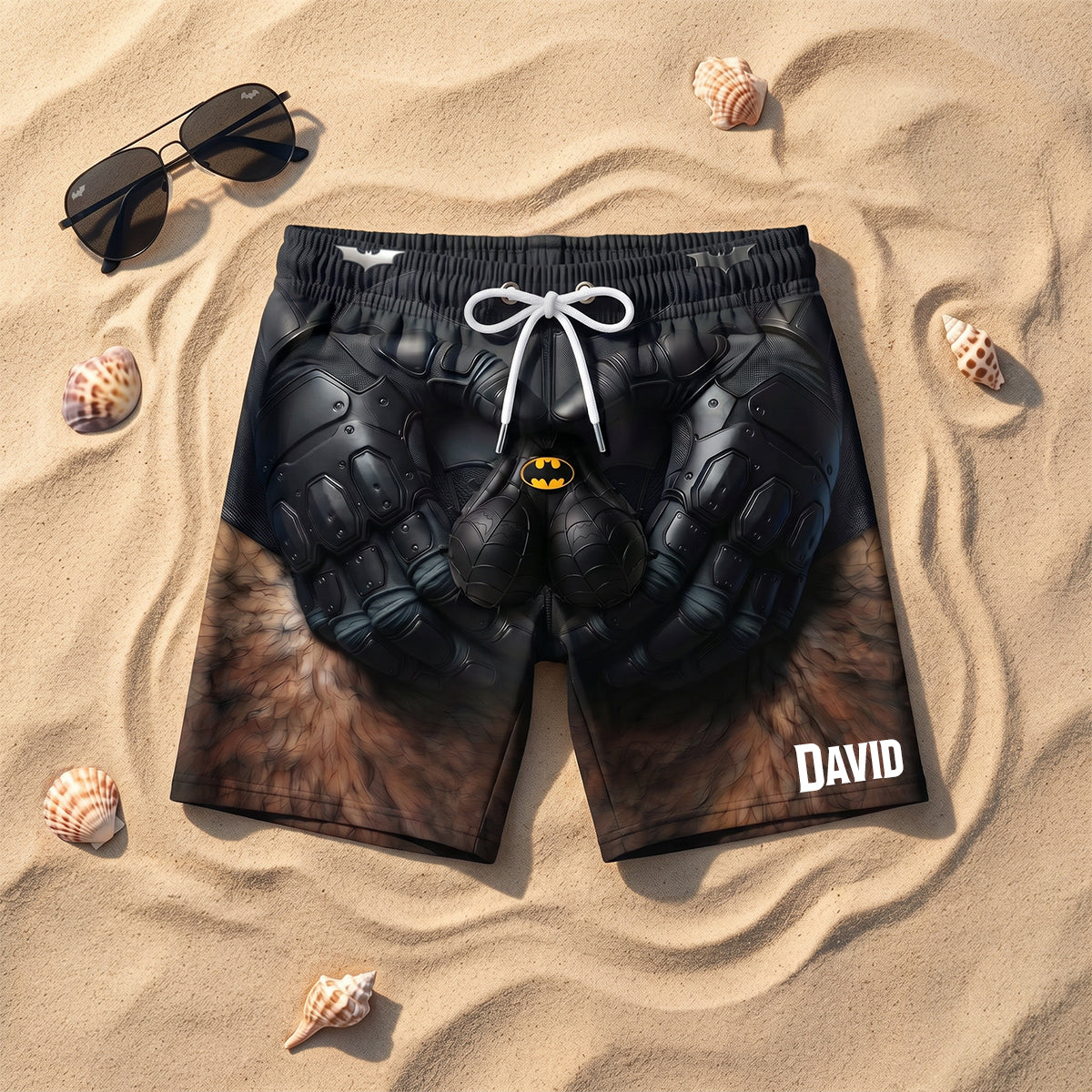 Personalized Funny Muscle Costume Beach Shorts Gift for Him Beach Shorts GradoCreations