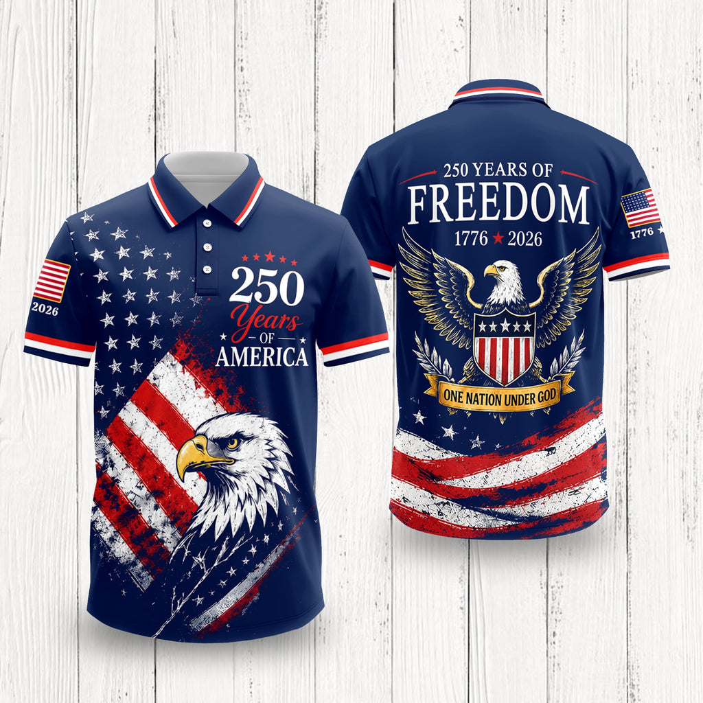 Personalized Patriotic Polo Shirt Custom USA Flag Gift for 4th of July HN590 - Men's Polo Shirt GradoCreations