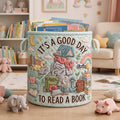Personalized Quilted Laundry Basket for Book Lovers - Custom Name Gift Quilted Laundry Basket GradoCreations