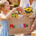 Personalized Crochet Tote Bag Custom Name Teacher Gift HN590 - Teacher Tote Bag FIX GradoCreations