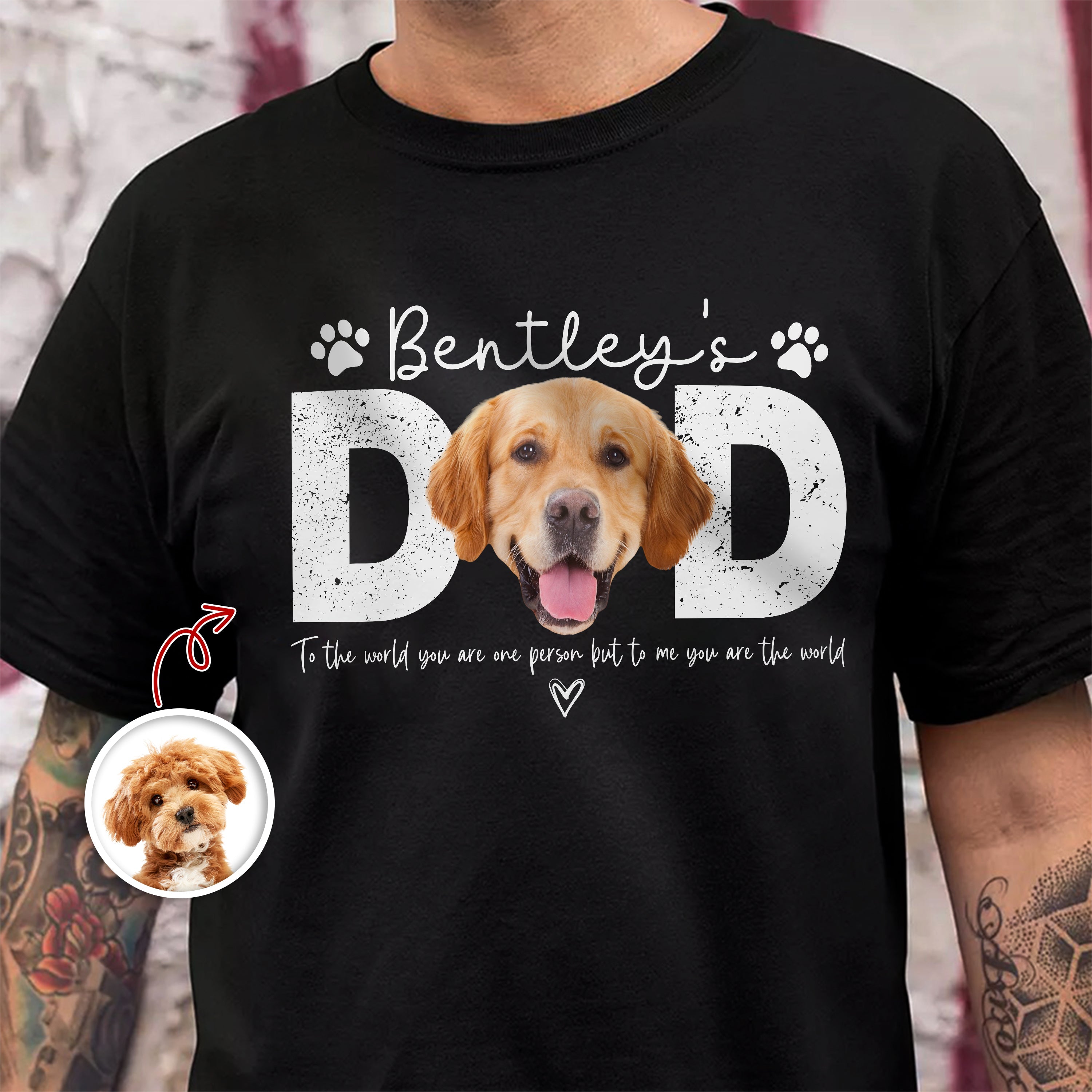 Personalized Dog Dad T-Shirt Custom Photo Gift for Father's Day HN590 - Tshirt GradoCreations