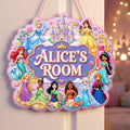 Personalized Disney Princess Metal Sign for Kids Room Decor Gift Metal Sign GradoCreations