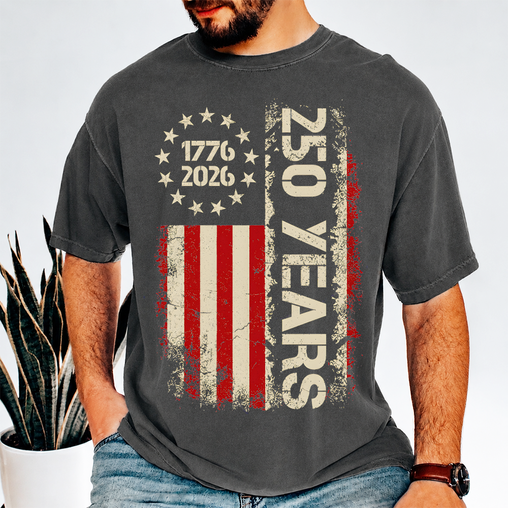 Personalized American Flag Comfort Shirt 250th Anniversary Gift Comfort Shirt GradoCreations