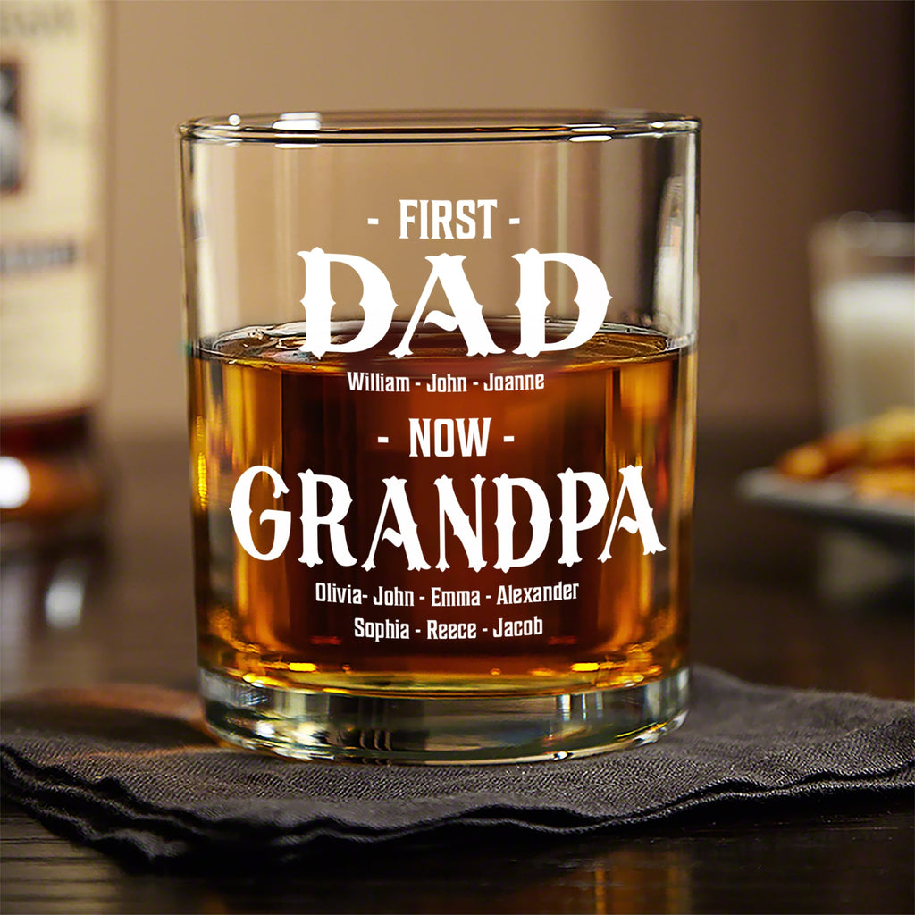 Personalized Whiskey Glass Gift for Dad and Grandpa - Father’s Day HN590 - Print Rock Glass GradoCreations
