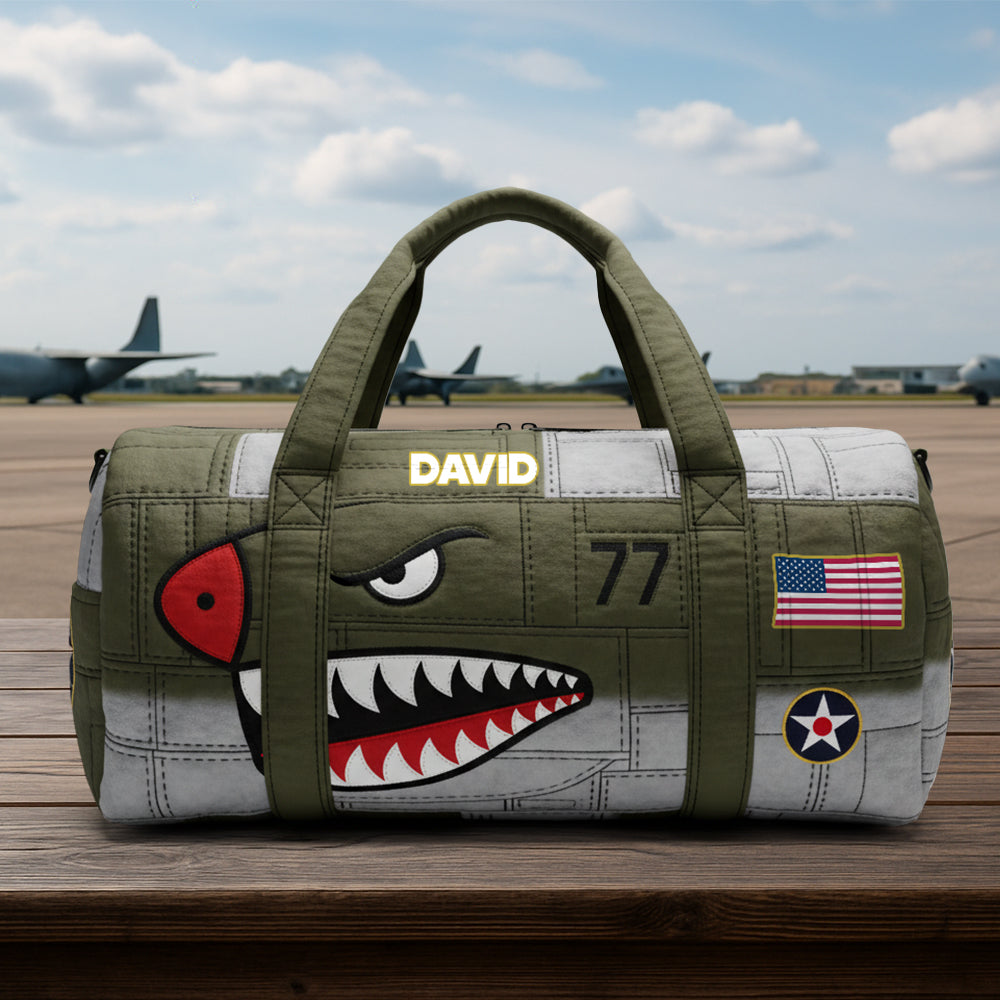 Personalized Quilted Duffle Bag Military Aviation Gift for Him Quilted Duffle Bag GradoCreations