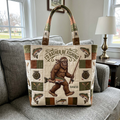 Personalized Bigfoot Fishing Tote Bag Custom Name Gift for Dad