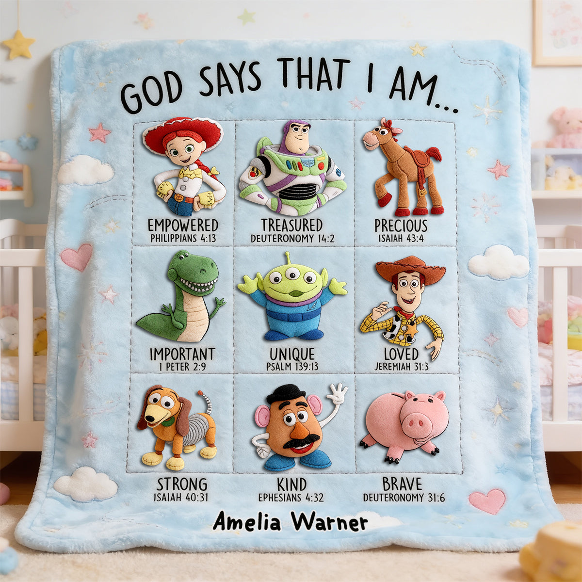 Personalized Kids Blanket with Inspirational Quotes for Back to School Gift