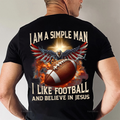 Personalized Football Eagle T-Shirt Gift for Dad - Patriotic Cotton Apparel