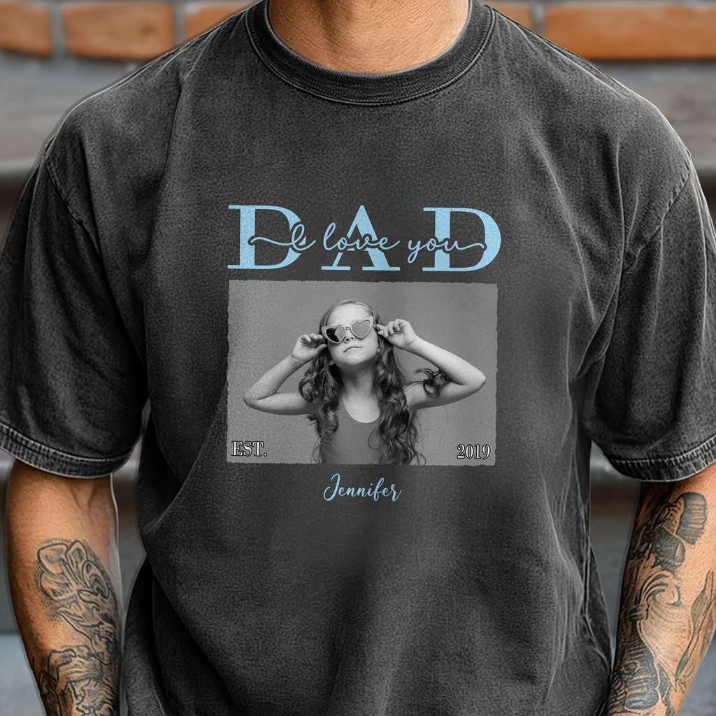Personalized Comfort Shirt Custom Photo Gift for Dad Comfort Shirt GradoCreations
