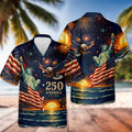 Personalized Patriotic Hawaiian Shirt US Flag Bald Eagle Gift HN590 - AOP Hawai Shirt GradoCreations