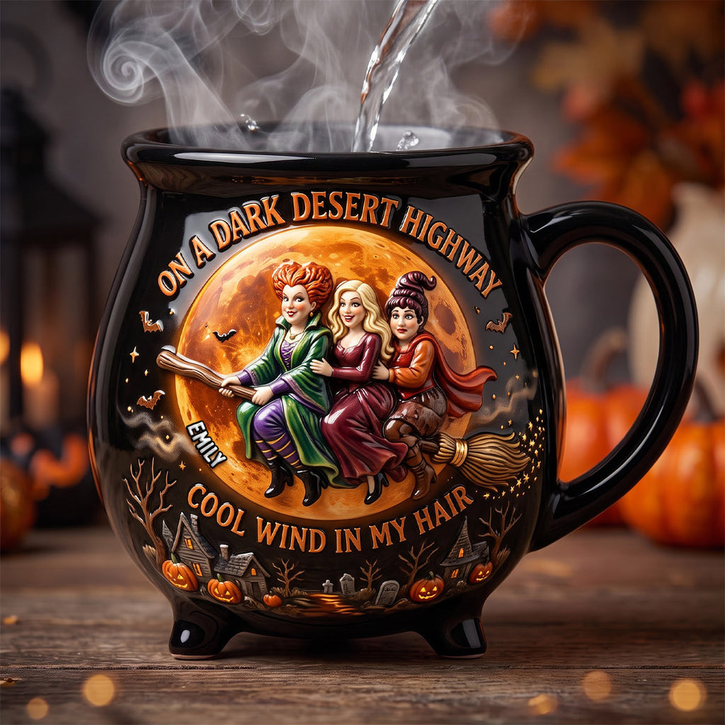 Personalized Cauldron Coffee Mug Gift for Her - Halloween Theme Cauldron Coffee Mug GradoCreations