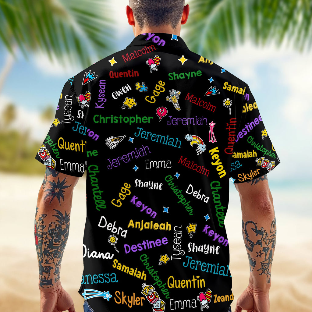 Personalized Hawaiian Shirt Custom Kids Names Gift for Dad HN590 - AOP Hawai Shirt GradoCreations