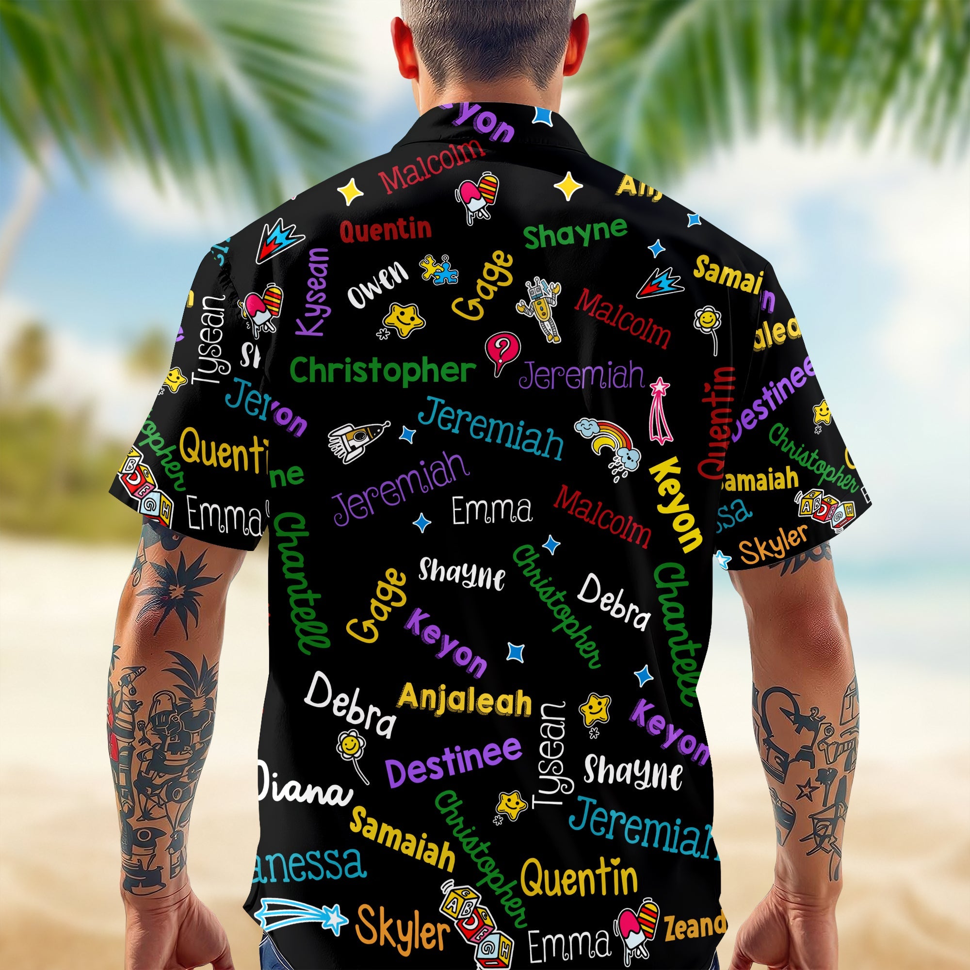 Personalized Hawaiian Shirt Custom Kids Names Gift for Dad HN590 - AOP Hawai Shirt GradoCreations