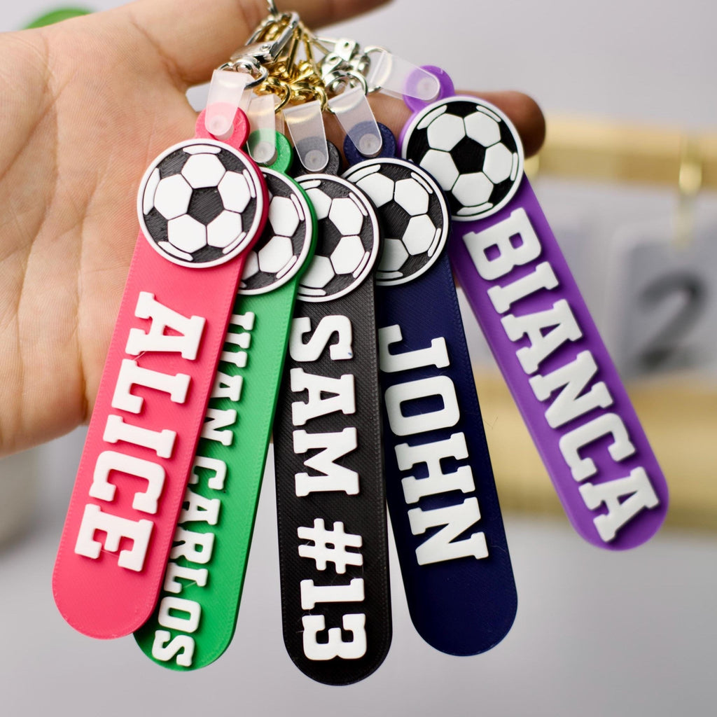 Personalized Soccer Bag Tag Keychain Custom Name Gift for Players HN590 - Baseball Bag Tag Keychain FIX GradoCreations